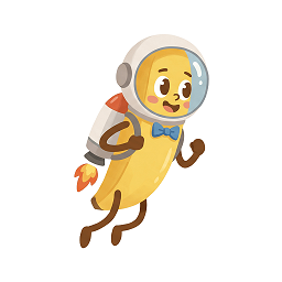 Banana Berry astronaut character – Mignuti Kids space adventure